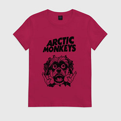 Футболка хлопковая женская Arctic Monkeys - rock dog, цвет: маджента