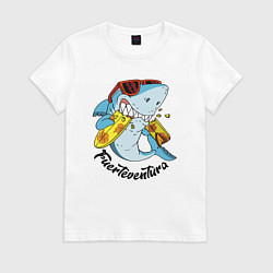 Футболка хлопковая женская Fuerteventura summer style - shark, цвет: белый