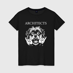 Футболка хлопковая женская Architects rock dog, цвет: черный