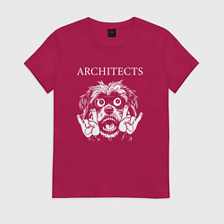 Футболка хлопковая женская Architects rock dog, цвет: маджента