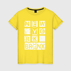 Футболка хлопковая женская New York Bronx, цвет: желтый