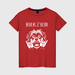 Футболка хлопковая женская Burzum rock dog, цвет: красный