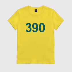 Футболка хлопковая женская 390 - Игра в кальмара, цвет: желтый