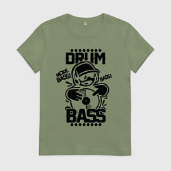 Футболка хлопковая женская Drum n Bass: More Bass, цвет: авокадо