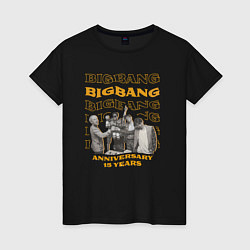 Футболка хлопковая женская Big bang 15 лет, цвет: черный