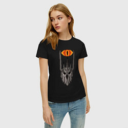 Футболка хлопковая женская Саурон и око Властелин колец, цвет: черный — фото 2