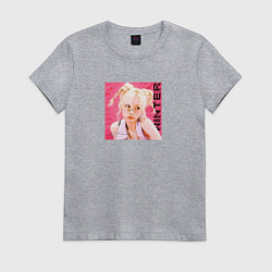 Футболка хлопковая женская Winter aespa, цвет: меланж