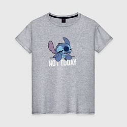 Футболка хлопковая женская Not today Stitch, цвет: меланж