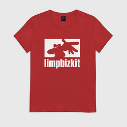 Футболка хлопковая женская Limp Bizkit - logo, цвет: красный