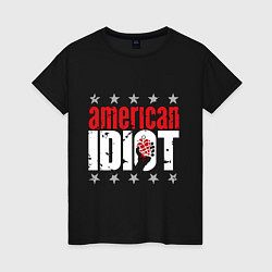 Футболка хлопковая женская Green Day - american idiot, цвет: черный