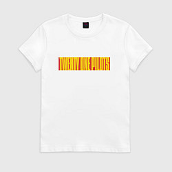 Футболка хлопковая женская Twenty one pilots - color logo, цвет: белый