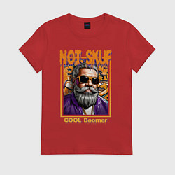 Футболка хлопковая женская Не скуф а клевый бумер, цвет: красный