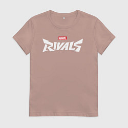 Футболка хлопковая женская Marvel rivals logo, цвет: пыльно-розовый