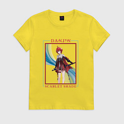 Футболка хлопковая женская Danjin Scarlet Shade, цвет: желтый