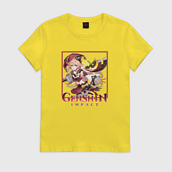 Футболка хлопковая женская Янь Фэй, цвет: желтый