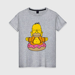 Футболка хлопковая женская Homer yoga, цвет: меланж