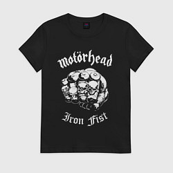 Футболка хлопковая женская Motorhead - iron fist, цвет: черный