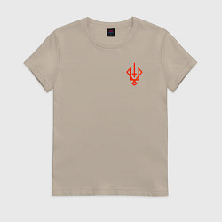 Футболка хлопковая женская Славянский символ руевит, цвет: миндальный