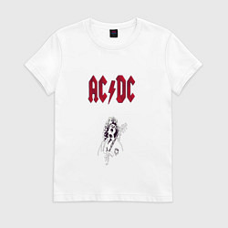 Футболка хлопковая женская AcDc - roook фильтр amaro, цвет: белый