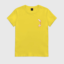 Футболка хлопковая женская Красная рыбка - couple cloth, цвет: желтый
