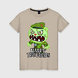 Футболка хлопковая женская Angry - Flippy, цвет: миндальный