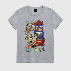 Футболка хлопковая женская Flapjack - rainbow, цвет: меланж