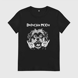 Футболка хлопковая женская Depeche Mode rock dog, цвет: черный