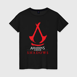 Футболка хлопковая женская Assassins Creed Shadows - badge, цвет: черный
