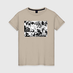 Футболка хлопковая женская Блич арт, цвет: миндальный