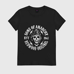 Футболка хлопковая женская Sons Of Anarchy - redwood original, цвет: черный