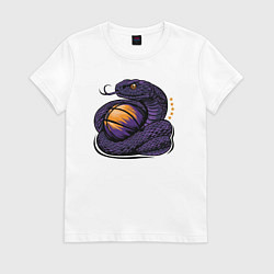 Футболка хлопковая женская Black mamba basketball, цвет: белый