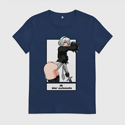 Футболка хлопковая женская 2B с катаной, цвет: тёмно-синий