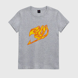 Футболка хлопковая женская Хвост феи - фейри тейл, цвет: меланж