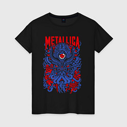 Футболка хлопковая женская Metallica: octopus, цвет: черный