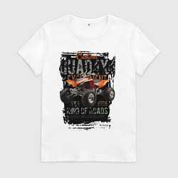 Футболка хлопковая женская Квадроцикл кастом, цвет: белый