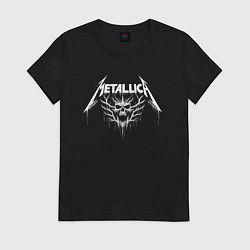 Футболка хлопковая женская Metallica - crazy skull, цвет: черный