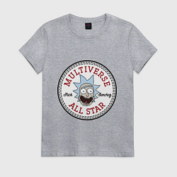 Футболка хлопковая женская Нашивка с Риком Санчесом, цвет: меланж