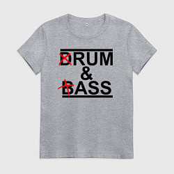 Футболка хлопковая женская Drum and bass color, цвет: меланж
