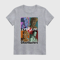 Футболка хлопковая женская The real ghostbusters, цвет: меланж