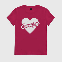 Футболка хлопковая женская Love Cavaliers, цвет: маджента