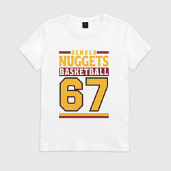 Футболка хлопковая женская Nuggets 67, цвет: белый