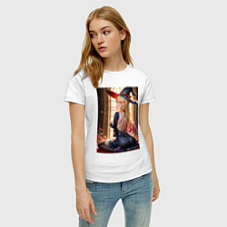 Футболка хлопковая женская Марин Китагава косплеит ведьмочку, цвет: белый — фото 2