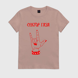 Футболка хлопковая женская Сектор газа коза, цвет: пыльно-розовый