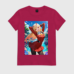 Футболка хлопковая женская Марин Китагава косплей 002 Darling in the Franxx, цвет: маджента