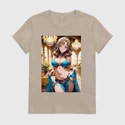 Футболка хлопковая женская Mamako oosuki в одежде танцощицы, цвет: миндальный