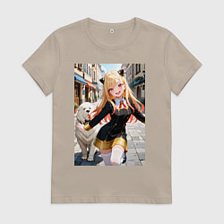 Футболка хлопковая женская Марин Китагава косплей Ани Форджер, цвет: миндальный