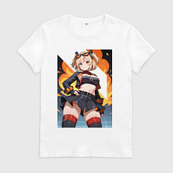 Футболка хлопковая женская Burnice White Zenless Zone Zero, цвет: белый