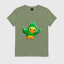 Футболка хлопковая женская Попугай PK XD, цвет: авокадо