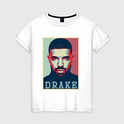 Футболка хлопковая женская Drake, цвет: белый
