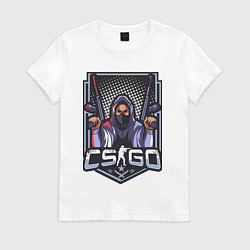 Футболка хлопковая женская Counter-Strike плохой парень, цвет: белый